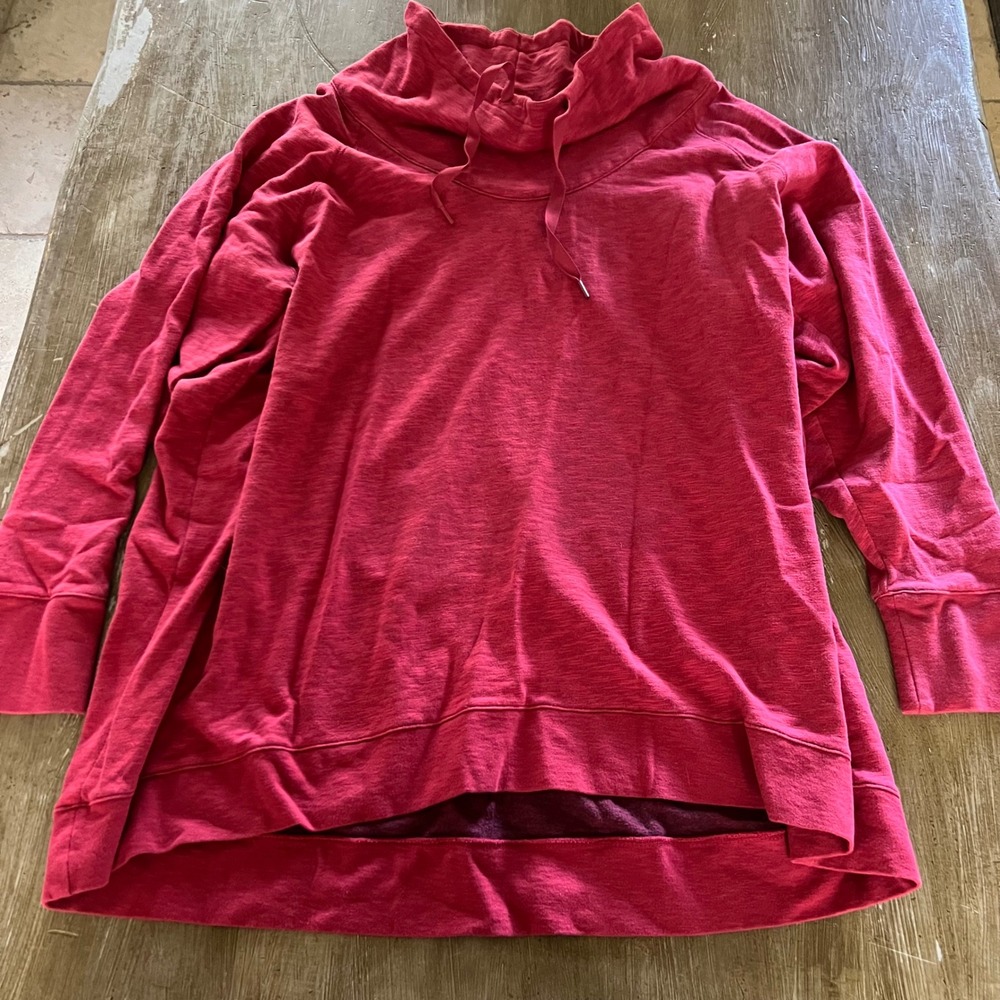 Columbia Women Pink Heathered Cowl Neck Fleece Pullover Sweatshirt 3X Cozy Warm